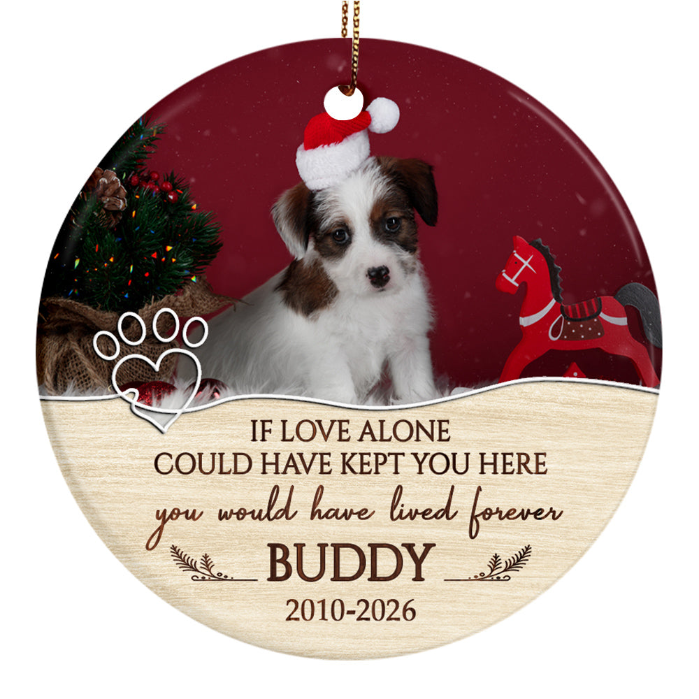 If Love Alone Could Have Kept You Here Vintage Heart With Pawprint, Dog Memorial Keepsake, Pet Loss Sympathy Decor, Remembrance Holiday Ornament, Gifts For Loss Of Dog, Tree Decor