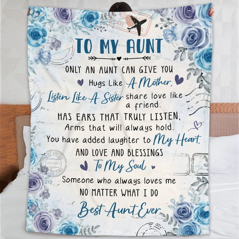 Personalized To My Aunt Bae Titi Blanket From Niece Nephew Bae Added Laughter To My Heart Floral Custom Name Gifts Ideas For Aunt Fleece Sherpa Blanket For Birthday Mother's Day