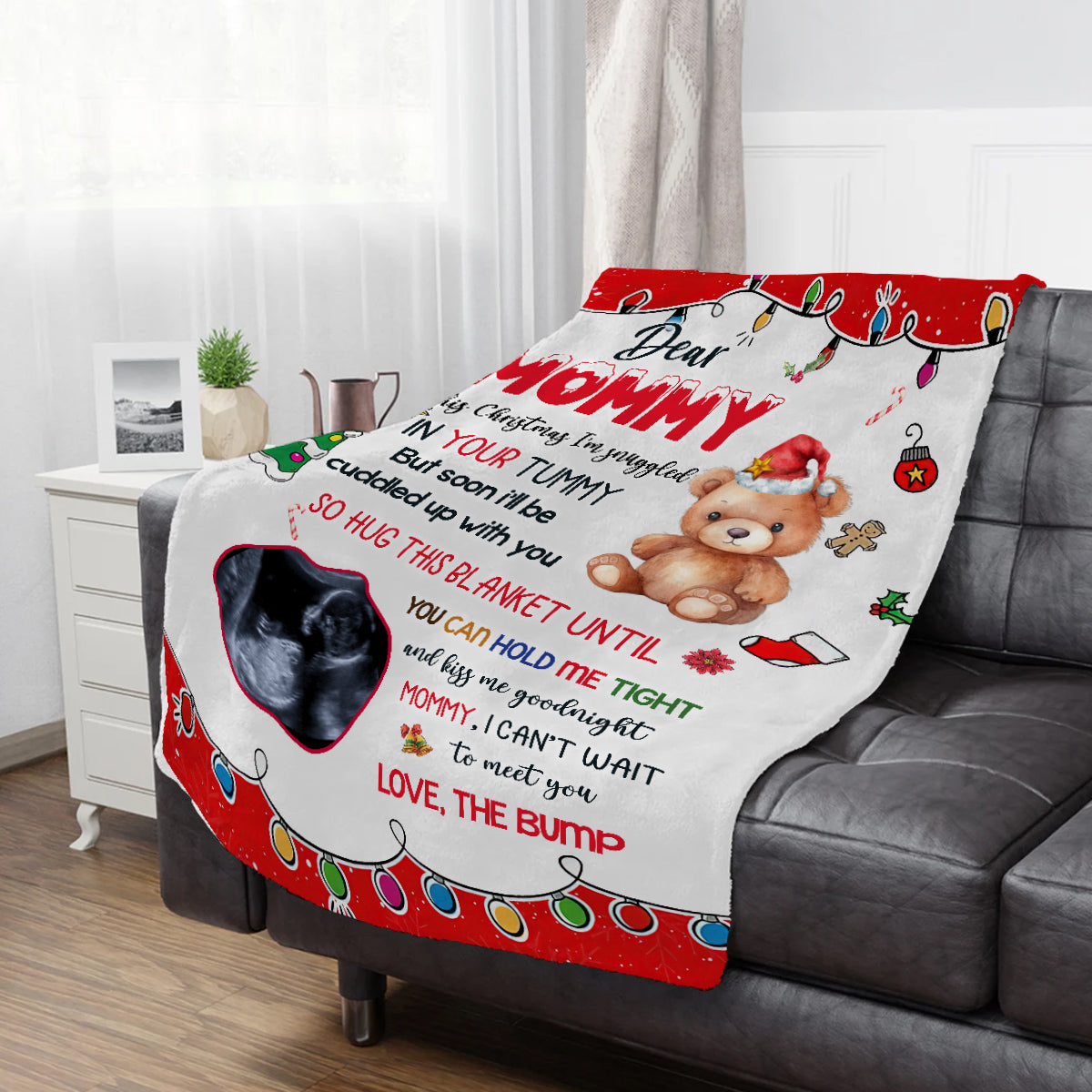 Mom To Be Gifts, So Hug This Blanket Until You Can Hold Tight Bear With Sonogram, Personalized Blanket, Gifts For Mommy New Mom, Fleece Sherpa, New Mom Blanket, Gifts For Christmas