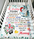 Personalized Animal Blanket For Future New Dad From Baby Bump Merry 1St Christmas Blue Sleeping Elephant Custom Name Unique Gifts For Christmas Fleece Sherpa Blanket For 1St Christmas