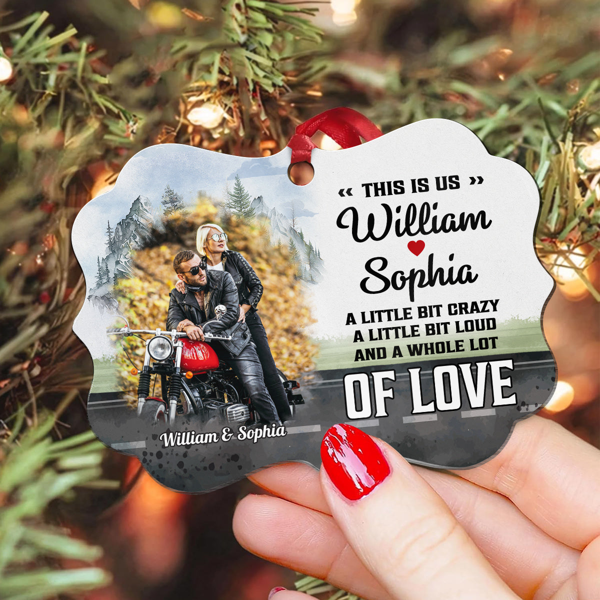 Couple Little Bit Crazy A Little Bit Loud A Whole Lot Of Love Ornament, Motorcycle Biker Couple Decor, Personalized Names, Romantic Adventure Keepsake, Gifts For Him Her Valentine
