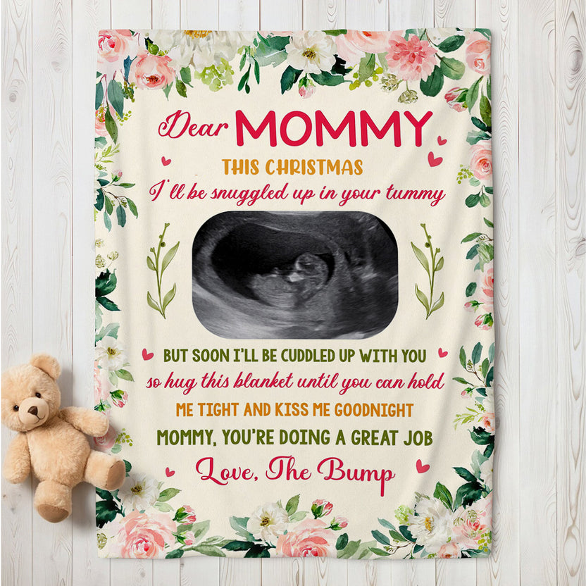 New Parents Gifts, This Christmas I Will Be Snuggled Up Pregnancy Ultrasound, Personalized Photo Blanket, Gifts For Mommy New Mom, Fleece Sherpa, New Mom Blanket, Gifts For Christmas