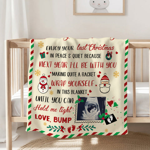 New Parents Gifts, Parent To Be Gifts From Baby Bump Blanket For Pregnant Wife Custom Sonogram Future Daddy And Mommy, Personalized Blanket, Gifts For New Parents, Fleece Sherpa Blanket