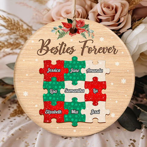 Personalized Friends Cute Forever Ornament, Custom Names Friendship Christmas, Friends Holiday Keepsake Tree Decoration, Personalized Christmas Ornament, Gifts For Unbiological Sister