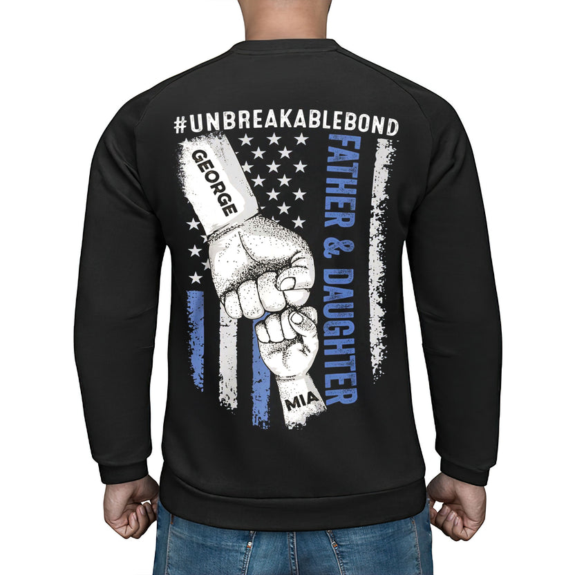 Personalized T-Shirt For Dad Daddy From Son Daughter Funny Dad Gifts Father Daughter Father Son Unbreakable Bond Fist Bump Custom Name Short Sleeve Tops Tee Shirt For Birthday Father's Day