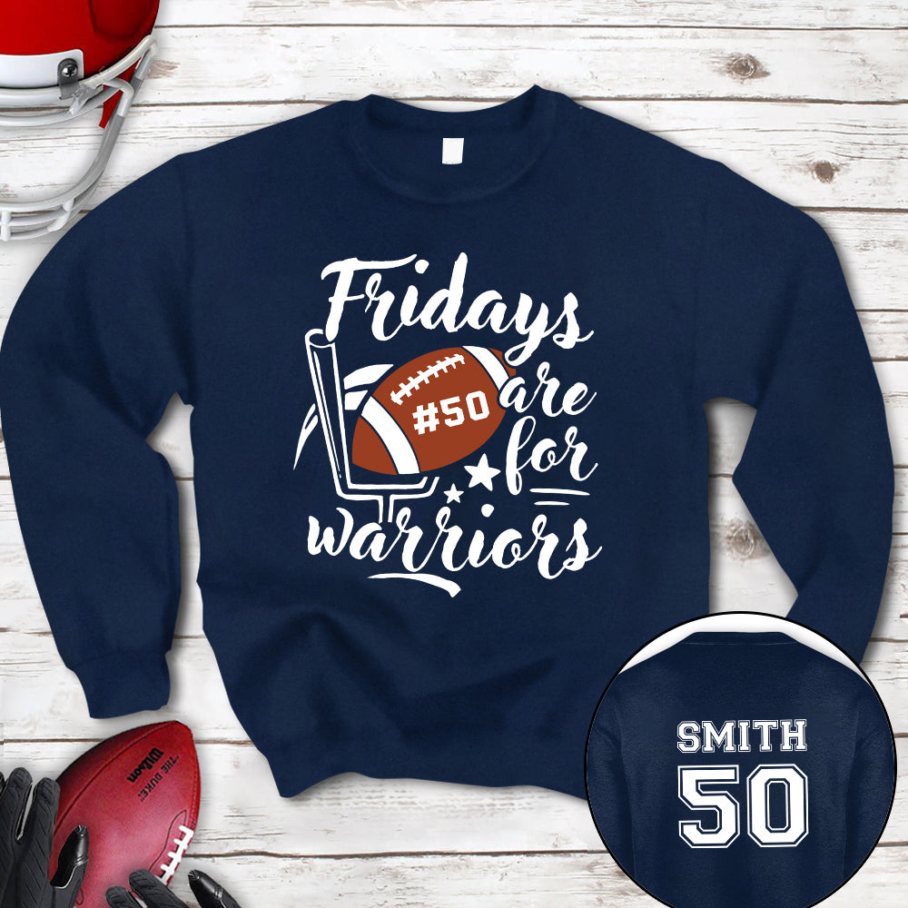 Personalized T-Shirt For Mom Dad From Son Boy Kids Football Gifts Friday Are For Football Game Fan Football Family Football Games Day Custom Title And Number Short Sleeve Tops Tee Shirt
