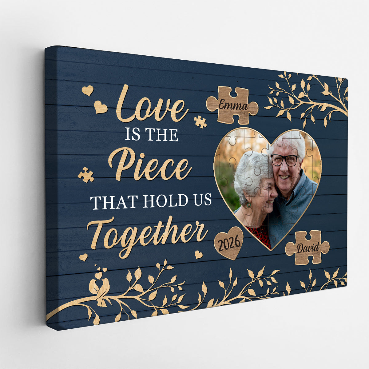 Anniversary Canvas, Couple Photo Print With Names, Heart Wall Art, Wooden Style Decor, Personalized Canvas Wall Art, Gifts For Him Her Honey, Poster Prints Decor, Gifts For Valentie