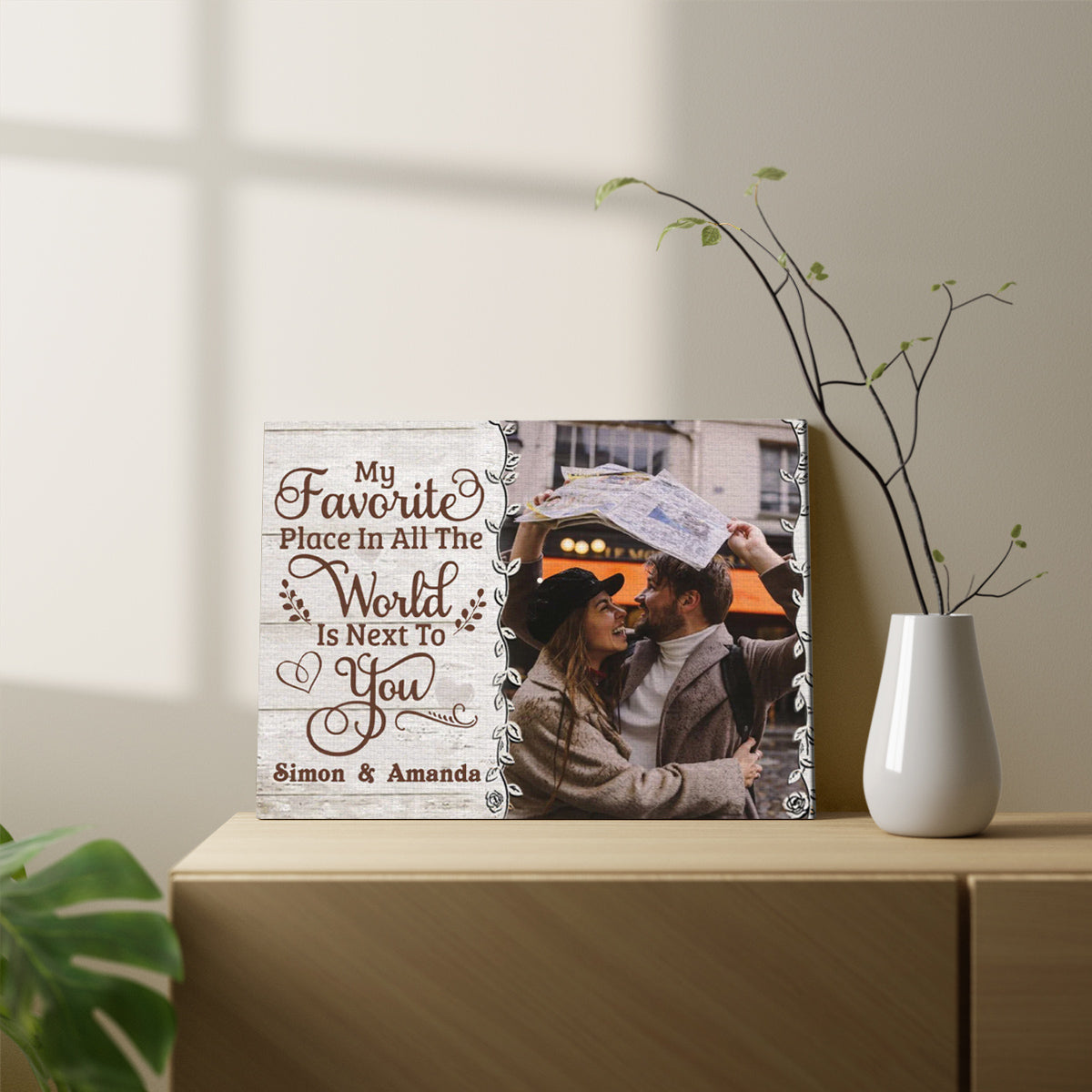 Personalized Canvas Wall Art For Wife Husband From Darling Funny Gifts For Couples Favorite Place In All The World Custom Name Poster Prints Hanging Home Decor For Valentines
