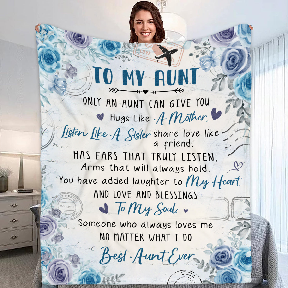 Personalized To My Aunt Bae Titi Blanket From Niece Nephew Bae Added Laughter To My Heart Floral Custom Name Gifts Ideas For Aunt Fleece Sherpa Blanket For Birthday Mother's Day