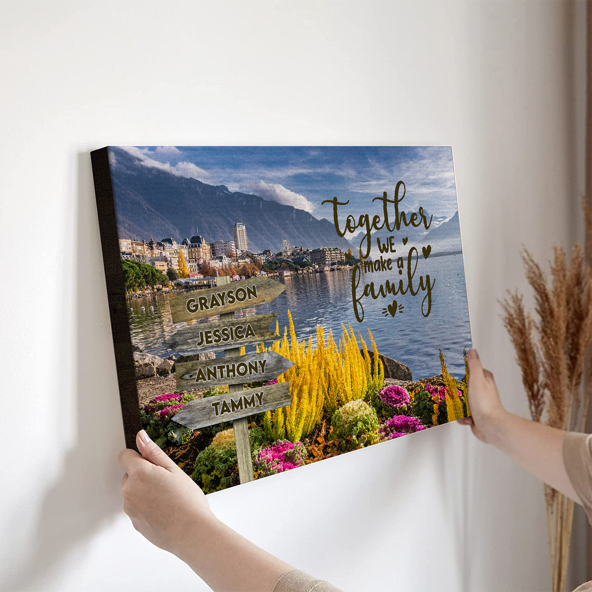 Fun Family Gifts, Together We Make A Family, Personalized Canvas Wall Art, Gifts For Mom Dad, Poster Prints Home Decor, Family Wall Art, Gifts For Birthday Christmas Xmas
