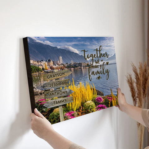 Fun Family Gifts, Together We Make A Family, Personalized Canvas Wall Art, Gifts For Mom Dad, Poster Prints Home Decor, Family Wall Art, Gifts For Birthday Christmas Xmas