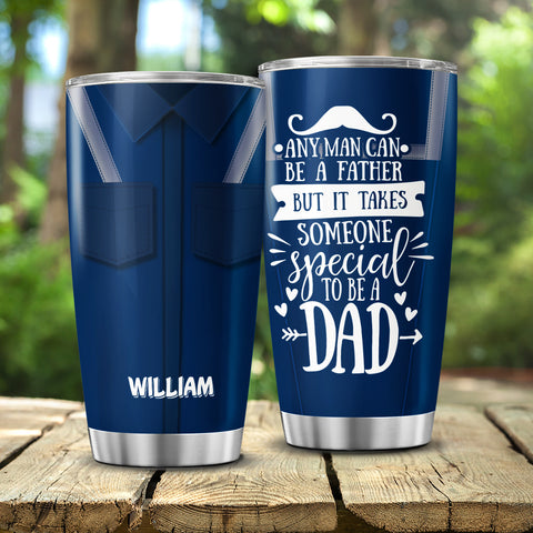 Funny Beard Electrician Dad Tumbler, Any Man Can Be A Father,Custom Name Electrician Shirt Design,Father’s Day Dad Gift Cup Dad Work Tumbler