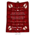 Personalized Blanket For Future Mom Dad From Grandparents Gifts For New Parents Happy First Christmas 1St Xmas As Daddy & Mommy Custom Name Fleece Sherpa Blanket Gifts For Christmas