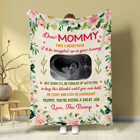 New Parents Gifts, This Christmas I Will Be Snuggled Up Pregnancy Ultrasound, Personalized Photo Blanket, Gifts For Mommy New Mom, Fleece Sherpa, New Mom Blanket, Gifts For Christmas