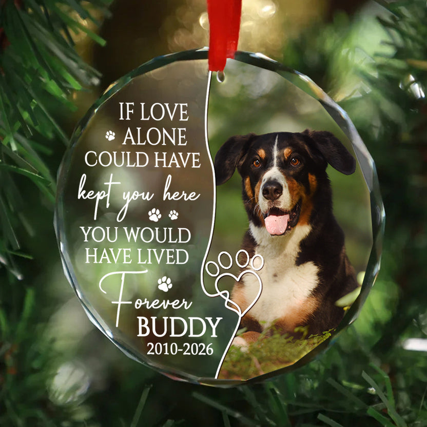 If Love Alone Could Have Kept You Here, Custom Memorial Tree Decor, Pet Glass Ornament, Pet Loss Remembrance Keepsake, Remembrance Holiday Ornament, Gifts For Loss Of Dog, Tree Decor