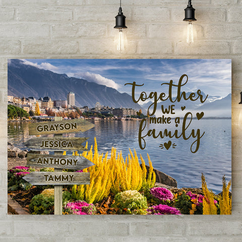 Fun Family Gifts, Together We Make A Family, Personalized Canvas Wall Art, Gifts For Mom Dad, Poster Prints Home Decor, Family Wall Art, Gifts For Birthday Christmas Xmas
