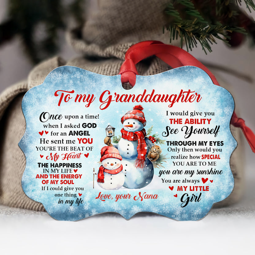 If I Could Give You One Thing Cute Snowflakes Cute Grandma & Grandkid Medallion Aluminum Ornament  For Baby From Mimi, Xmas Tree Decor, Gifts For Birthday Xmas Christmas Keepsake