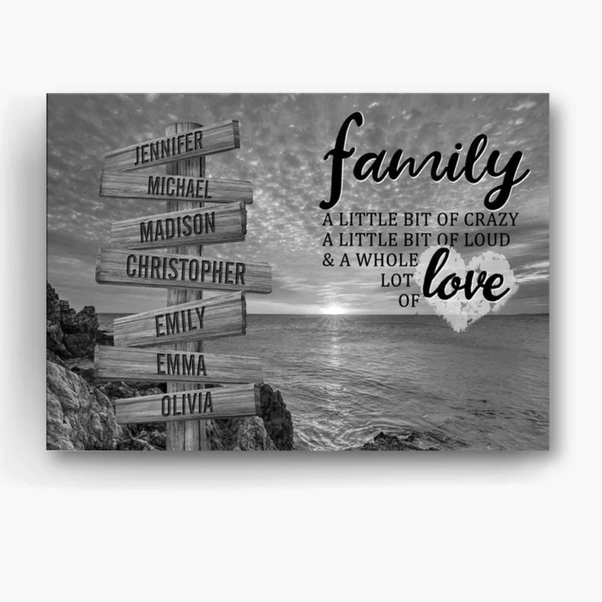 Personalized Canvas Wall Art For Mom Dad Grandma From Kids Grandkids Wooden Signs Ocean A Whole Lot Love Custom Multi Name Poster Prints Home Decor Family Gifts Ideas For Mom Dad On Birthday