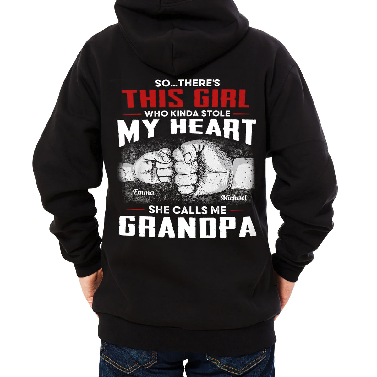 Personalized T-Shirt For Papa From Granddaughter Grandson Girl Who Kinda Stole Heart Custom Name Grandpa Gifts Ideas Short Sleeve Tops Tee Shirt For Men Family On Birthday Xmas Fathers Day