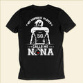 Personalized T-Shirt For Mimi From Grandson Football Gifts My Favorite Player Calls Me Nana Cheer Football Family Member Custom Title Number Short Sleeve Tops Tee Shirt For Women Fan
