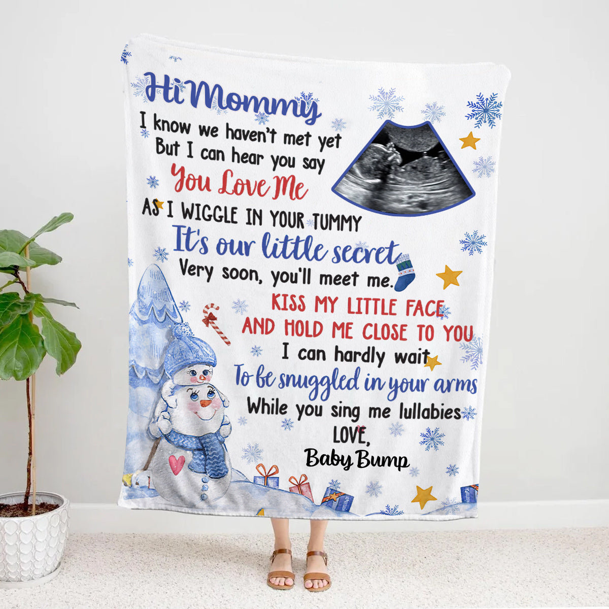 Mom To Be Gifts, Very Soon You Will Meet Me Snowmans And Baby Ultrasound, Personalized Blanket, Gifts For Mommy First Mom, Fleece Sherpa, Blanket For New Mom, Gifts For Christmas Xmas