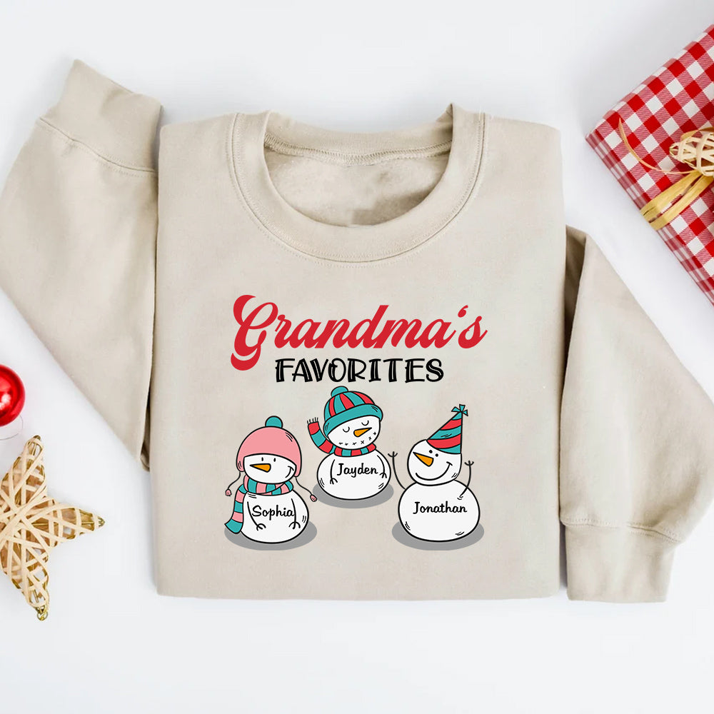 Grandma Gifts, Grandma's Favorites Grandkids Style, Personalized T-Shirt, Gifts For Nanny Grandma From Grandkids Children, Short Sleeve Tee Shirt, Gifts For Christmas Xmas Birthday