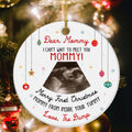 Dear Mommy Ultrasound Ornament, Merry First Christmas Mommy From The Bump, Sonogram Pregnancy Reveal Gift, Custom Photo Xmas Keepsake