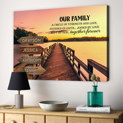 Personalized Canvas Wall Art For Mom Dad Kids From Son Daughter Street Sign Multi Name Ocean Dock Meaningful Quotes Family Sunset Printed Custom Multi Name Poster Prints Home Decor