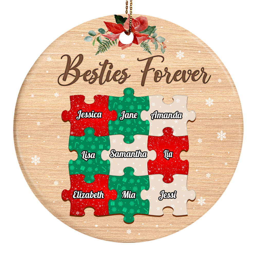 Personalized Friends Cute Forever Ornament, Custom Names Friendship Christmas, Friends Holiday Keepsake Tree Decoration, Personalized Christmas Ornament, Gifts For Unbiological Sister