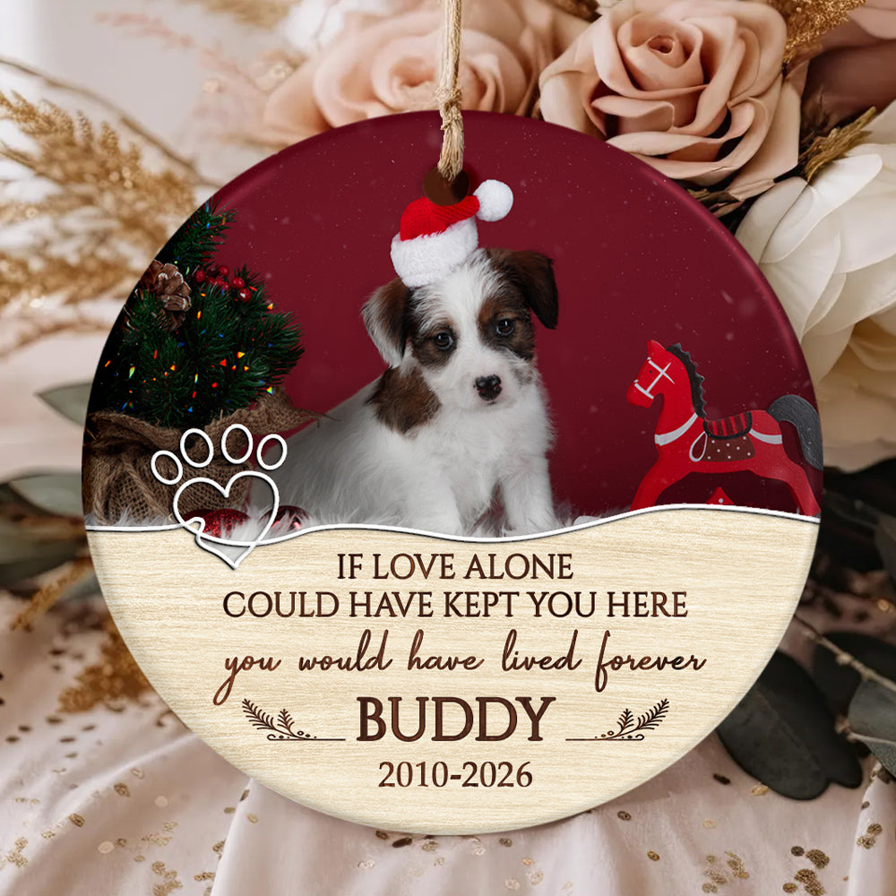 If Love Alone Could Have Kept You Here Vintage Heart With Pawprint, Dog Memorial Keepsake, Pet Loss Sympathy Decor, Remembrance Holiday Ornament, Gifts For Loss Of Dog, Tree Decor