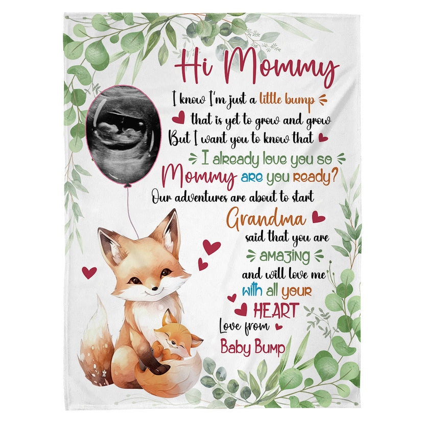 New Mom Gifts Ideas, I Already Love You Leaf Mommy Baby Fox With Balloon Botanical, Personalized Blanket, Gifts For New Mommy, Fleece Sherpa Blanket For Mother's Day