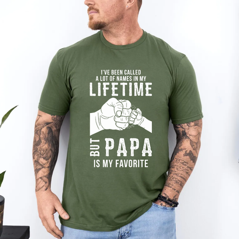 Papa Is My Favorite Name Shirt, Funny Grandpa T Shirt For Men, Cute Grandfather Gift From Granddaughter, Father’S Day Grandpa Tee, Birthday Gift For Papa, Family Matching Shirt, Grandpa Appreciation Gift, Unisex Crewneck Pullover Tee, Casual Clothing