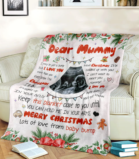 Personalized Blanket For Future Mother From Baby Bump Pregnency I Can't Wait To Meet You Mommy Custom Name Upload Photo New Parents Gifts Fleece Sherpa Blanket For Christmas Xmas