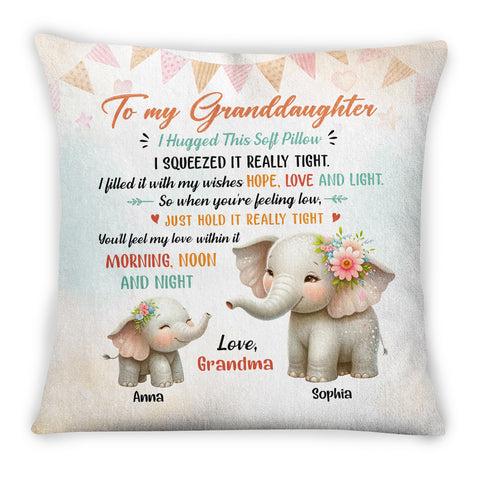 Personalized Square Pillow For Grandkids From Nana Gifts For Granddaughter You'll Feel My Love Within It Morning Noon Night Cute Grandma Grandkids Elephant Double Sided Sofa Couch