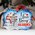Gifts For Grandma, Cute Xmas Winter Street Sign I Love Being Grandma, Personalized Christmas Ornament Gifts For Grandparent From Grandchildren Medallion Aluminum Ornament Women Keepsake