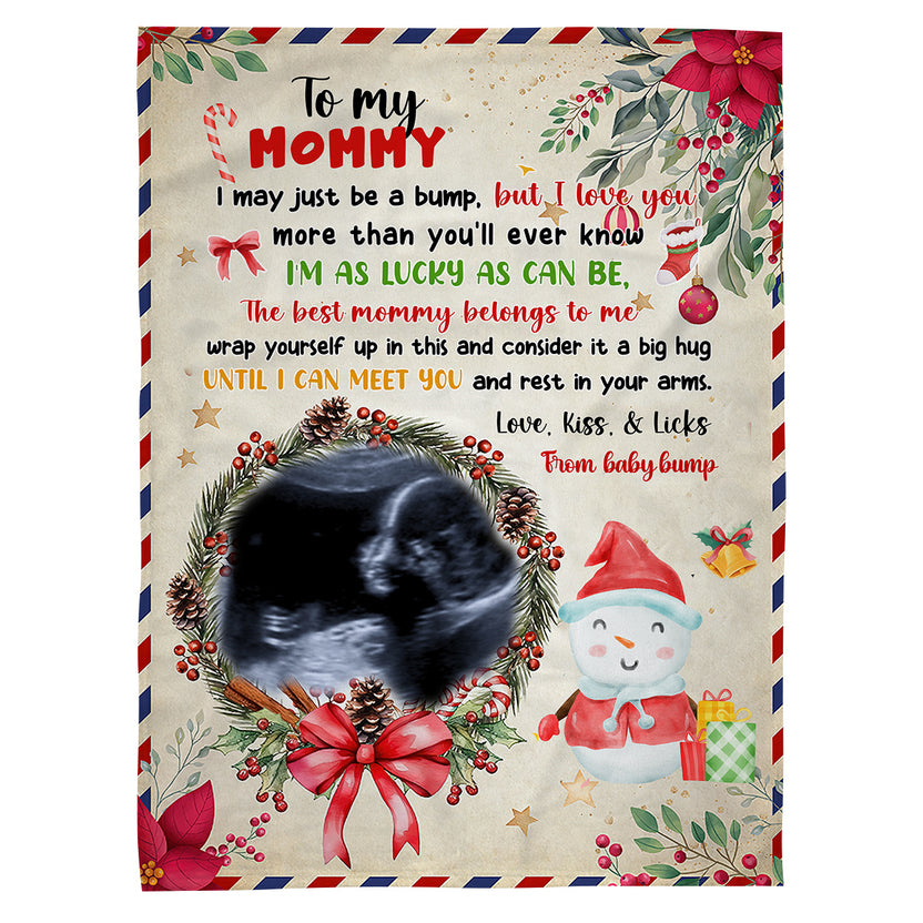 Mom To Be Gifts, The Mommy Belongs To Me Upload Sonogram Photo With Snowmans, Personalized Blanket, Gifts For Expecting Mom, Fleece Sherpa, Mom To Be Blanket, Gifts For Xmas