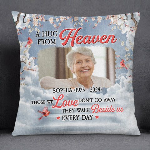 Sympathy Gifts Ideas, Personalized Memorial Square Pillow, Those Love Don't Go They Walk , Gifts For Loss Of Wife Mom Grandma, Sofa Couch Cushion, In Memory Of Gifts For Anniversary