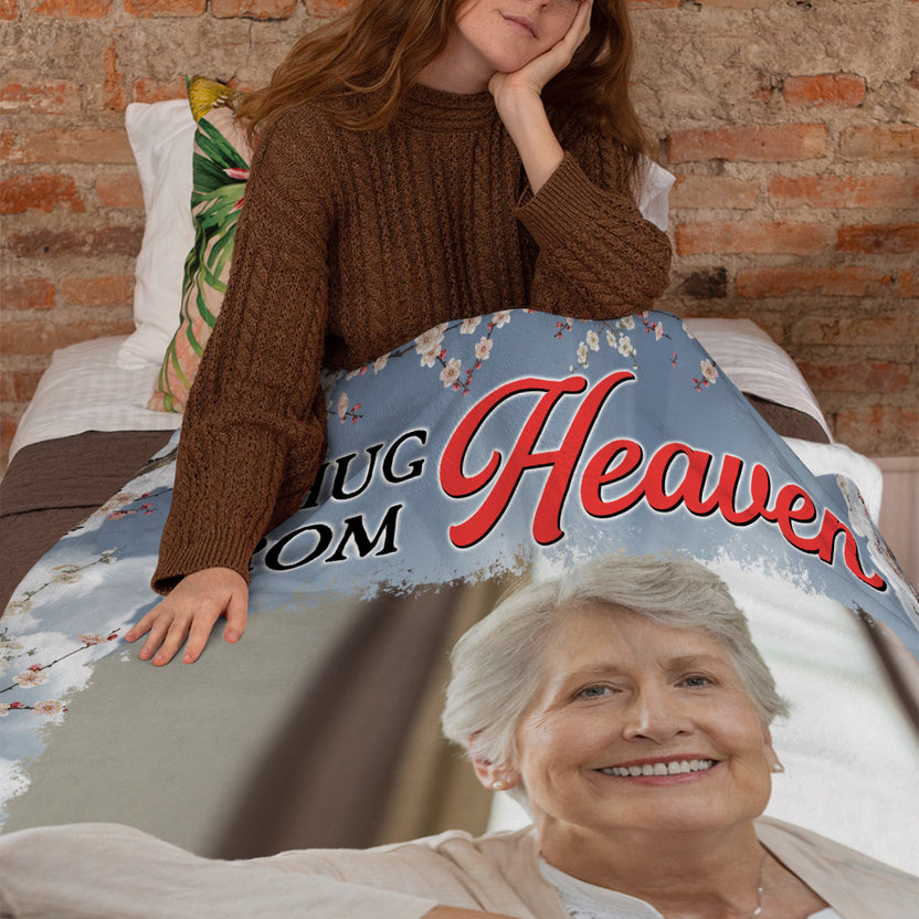 Remembrance Gifts, Personalized Memorial Blanket With Photo, I Am Always With You Red Bird Blossom Tree, Loss Of Grandpa Grandma Blanket, Fleece Sherpa, Memorial Gifts For Anniversary