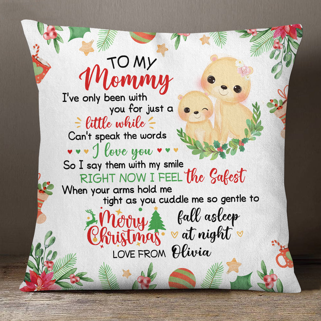 Personalized Square Pillow For New Mom From Newborn Baby Pregnancy Gifts Cute Lion I've Only Been With You Christmas Decorations Custom Name Double Sided Sofa Couch Cushion On Christmas