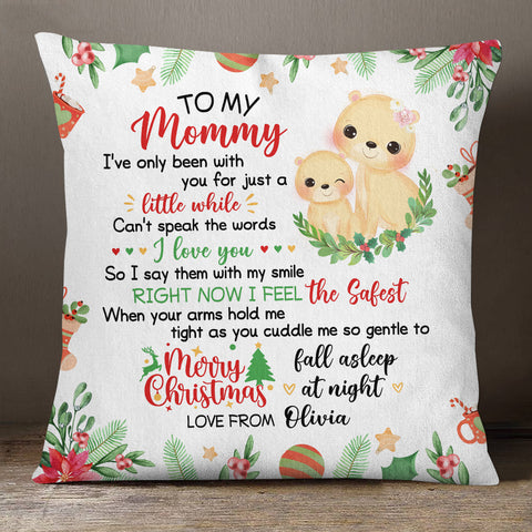 Personalized Square Pillow For New Mom From Newborn Baby Pregnancy Gifts Cute Lion I've Only Been With You Christmas Decorations Custom Name Double Sided Sofa Couch Cushion On Christmas