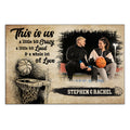 Personalized Name Couple Basketball Canvas Wall Art, A Little Bit Loud & A Whole Lot Of Love Quote Decor, Athletic Theme Print Canvas Wall Art, Gifts For Him Her Poster Prints Decor