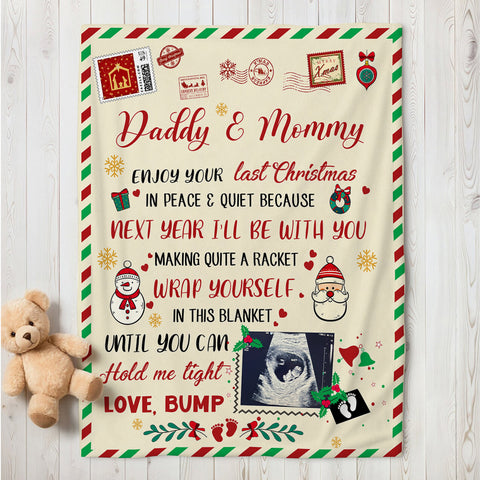 New Parents Gifts, Parent To Be Gifts From Baby Bump Blanket For Pregnant Wife Custom Sonogram Future Daddy And Mommy, Personalized Blanket, Gifts For New Parents, Fleece Sherpa Blanket