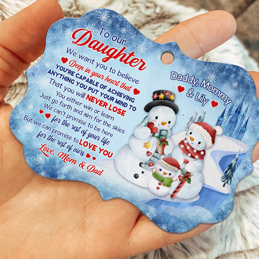 Gifts For Daughter, Promise To Love You For The Rest Of Ours, Personalized Christmas Ornament To Daughters Girls From Mom Dad Parents, Xmas Tree Decor, Gifts Birthday Graduation Xmas