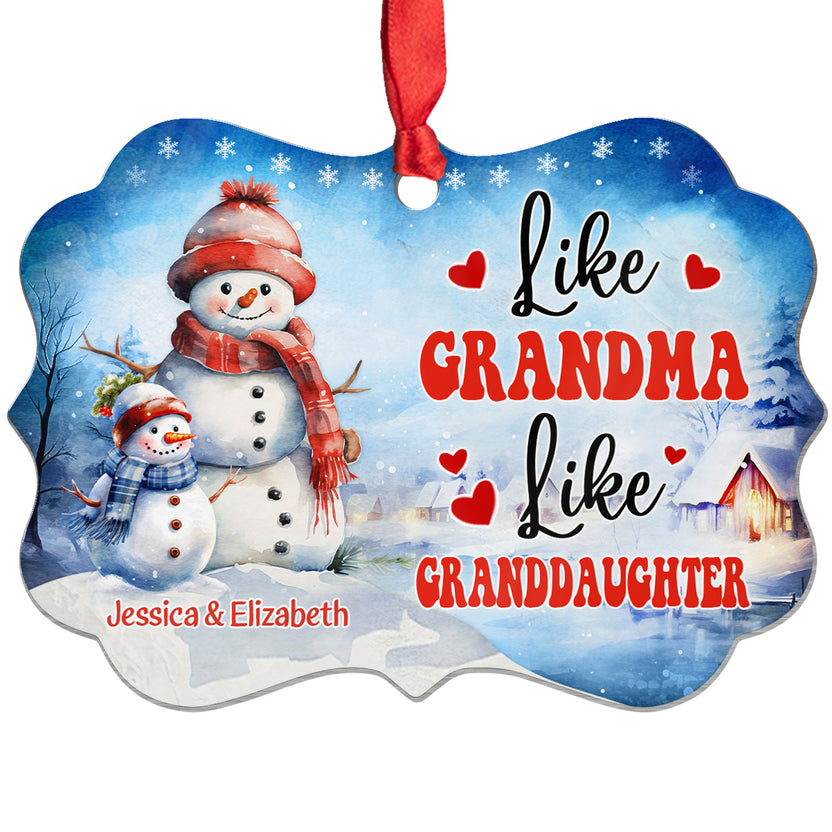 Funny Gifts For Grandma, Cute Like Grandma Like Granddaughter, Personalized Christmas Ornament, Gifts For Grammy From Grandkids, Xmas Tree Decor Aluminum Ornament Women Her Children
