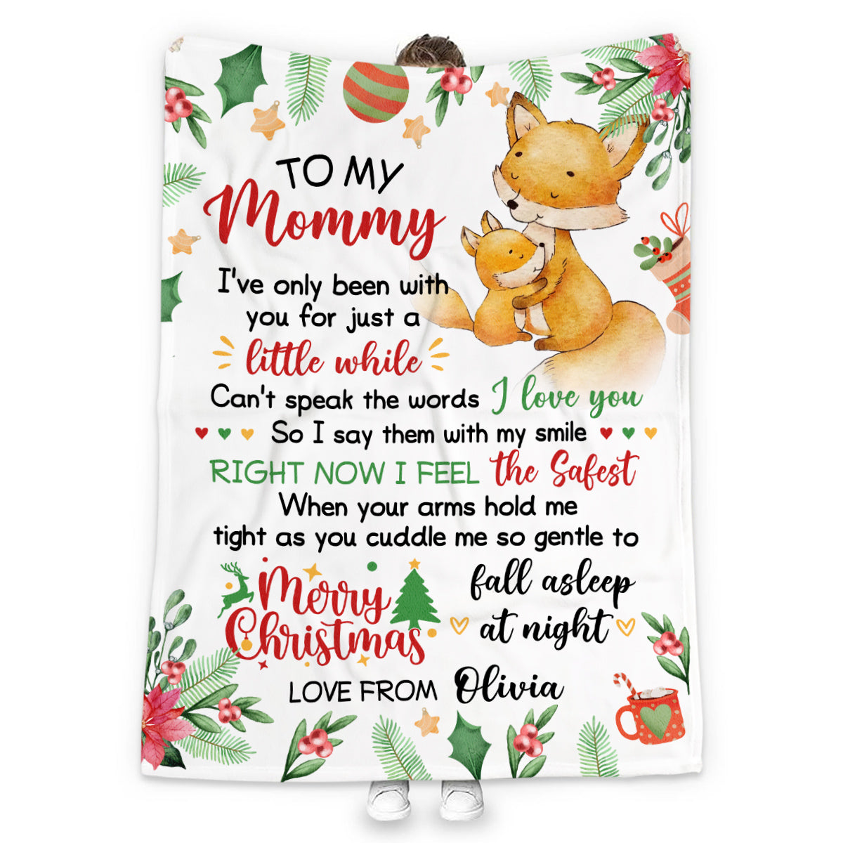 Personalized Blanket For New Mom I've Only Been With You Fox Mommy Hug Baby Custom Name Pregnancy Gifts Fleece Sherpa Blanket