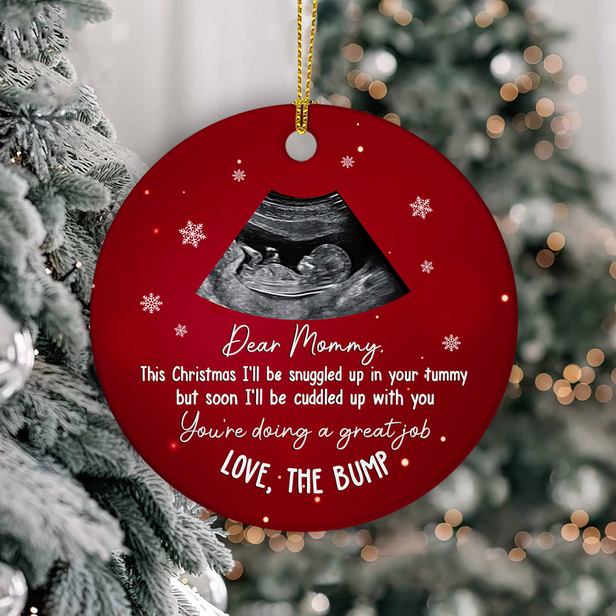 Mom To Be Gifts, This Christmas I'll Be Snuggled Upload Photo Ceramic Ornament, Personalized Photo Christmas Ornament, Gifts For Mom, Xmas Tree Decor, New Mom Keepsake, Gifts For Mother's Day