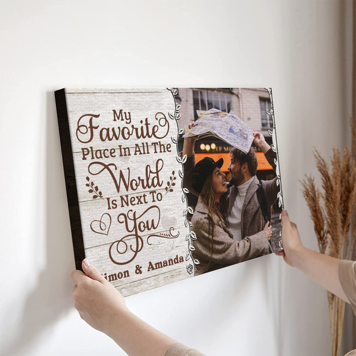 Personalized Canvas Wall Art For Wife Husband From Darling Funny Gifts For Couples Favorite Place In All The World Custom Name Poster Prints Hanging Home Decor For Valentines