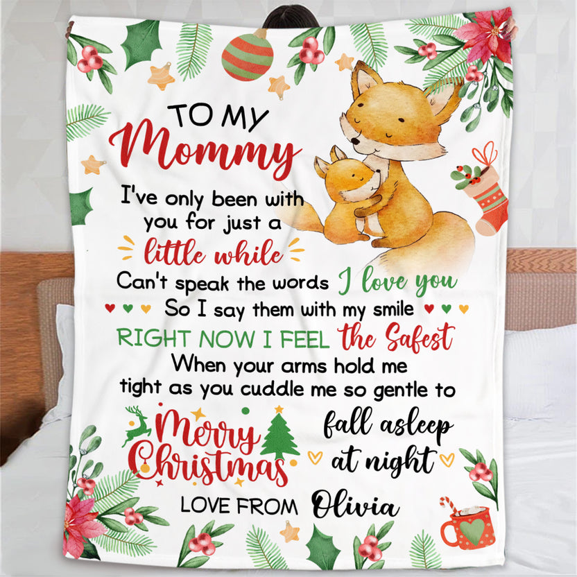 Personalized Blanket For New Mom I've Only Been With You Fox Mommy Hug Baby Custom Name Pregnancy Gifts Fleece Sherpa Blanket