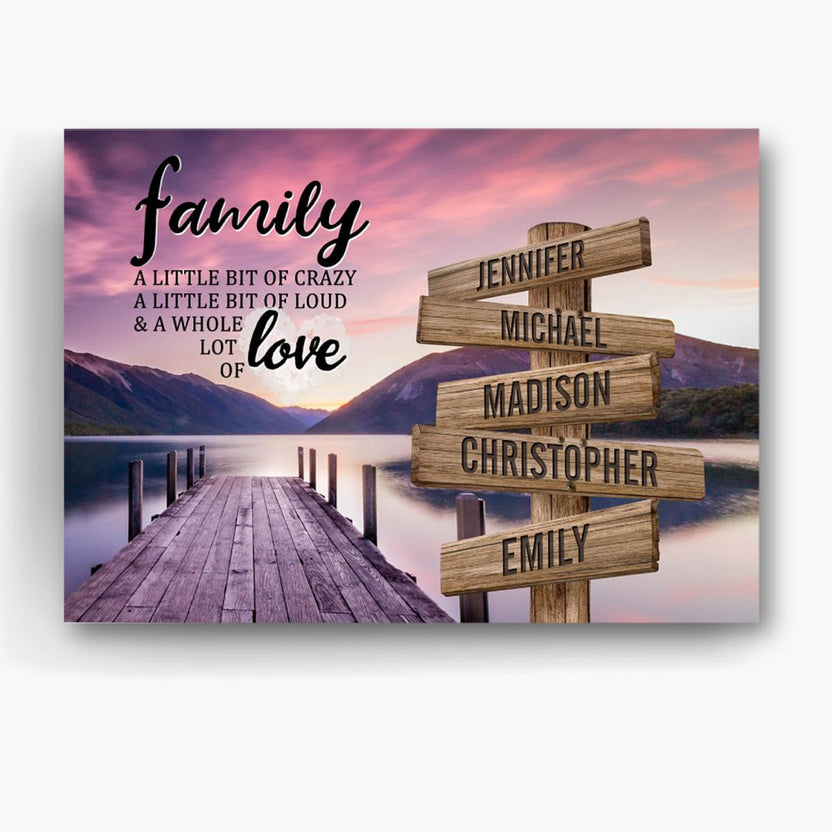 Personalized Canvas Wall Art For Mom Dad Grandma From Kids Grandkids A Little Of Crazy Loud And Lot Love Wooden Signs Custom Multi Name Poster Prints Home Decor Family Gifts For Birthday