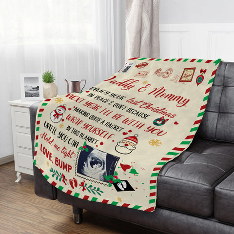 New Parents Gifts, Parent To Be Gifts From Baby Bump Blanket For Pregnant Wife Custom Sonogram Future Daddy And Mommy, Personalized Blanket, Gifts For New Parents, Fleece Sherpa Blanket
